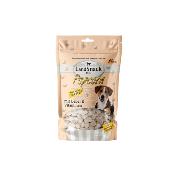 LandSnack Dog Popcorn mit Leber und Vitaminen 100g
